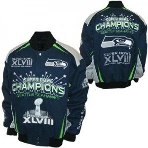 Seattle Seahawks superbowl jacket, seahawks cotton twill superbowl jacket
