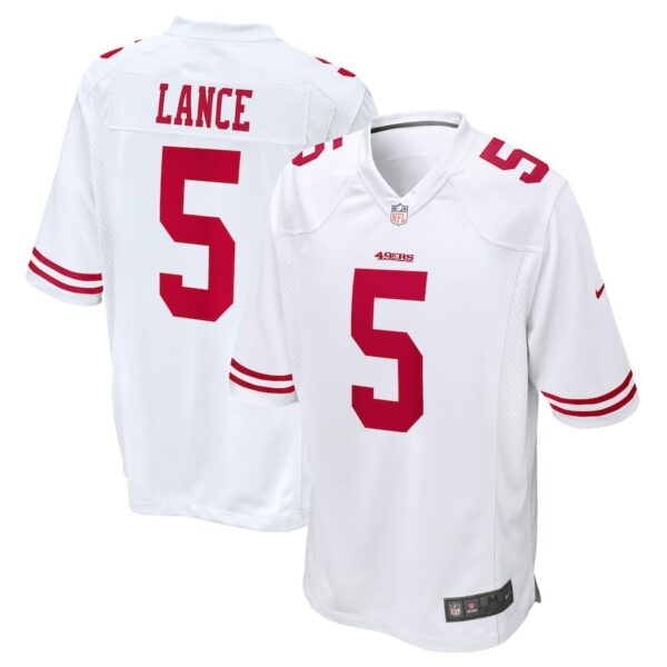49ers Trey Lance Jersey in White by Nike